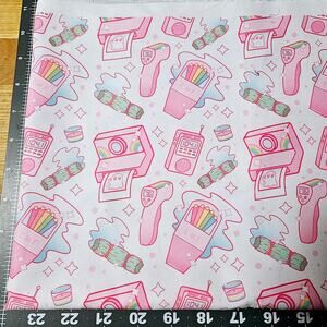 Ghost Hunting Tools Supplies White Pink Custom Fabric Poly Cotton Material